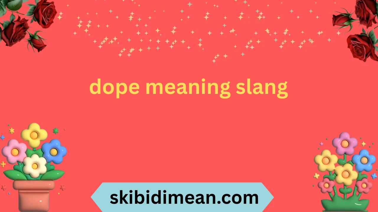 dope meaning slang