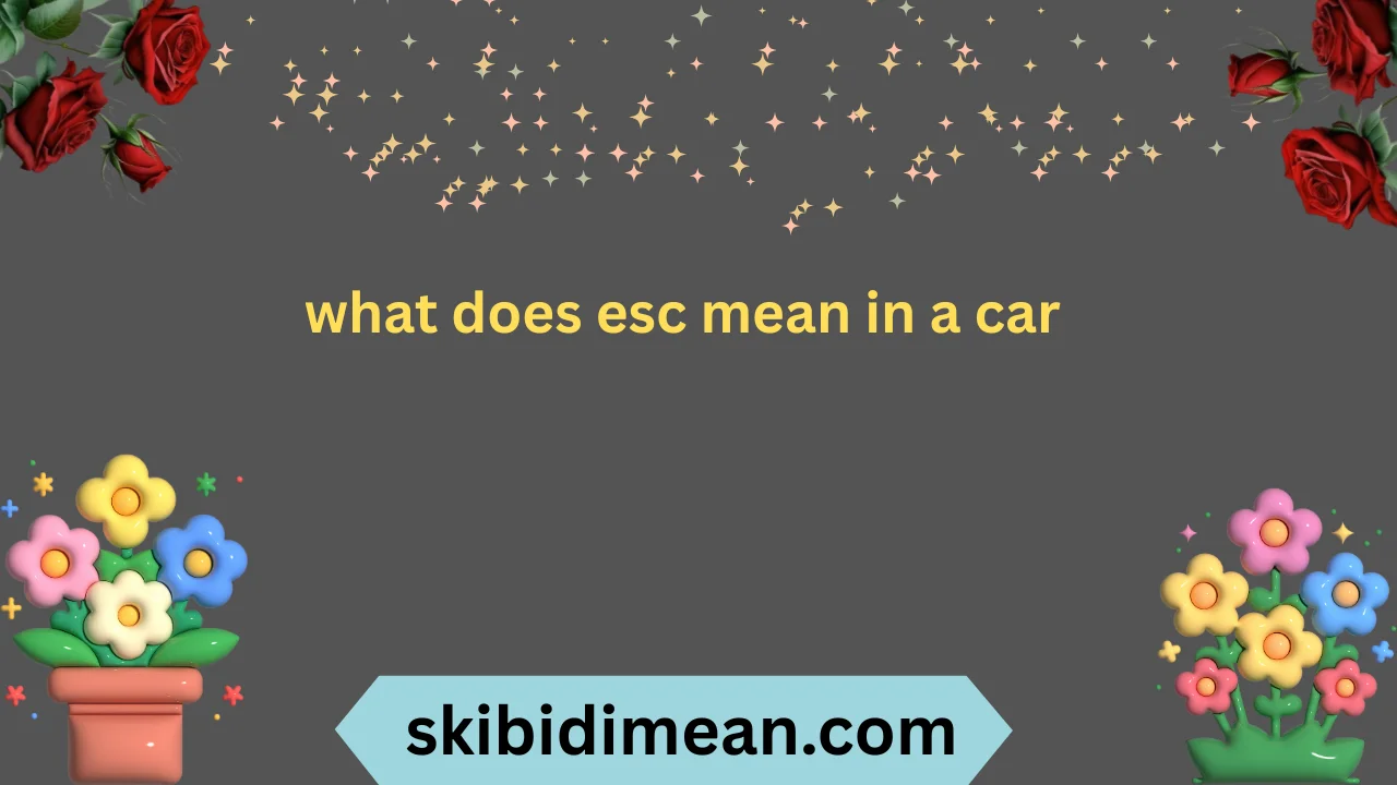 what does esc mean in a car