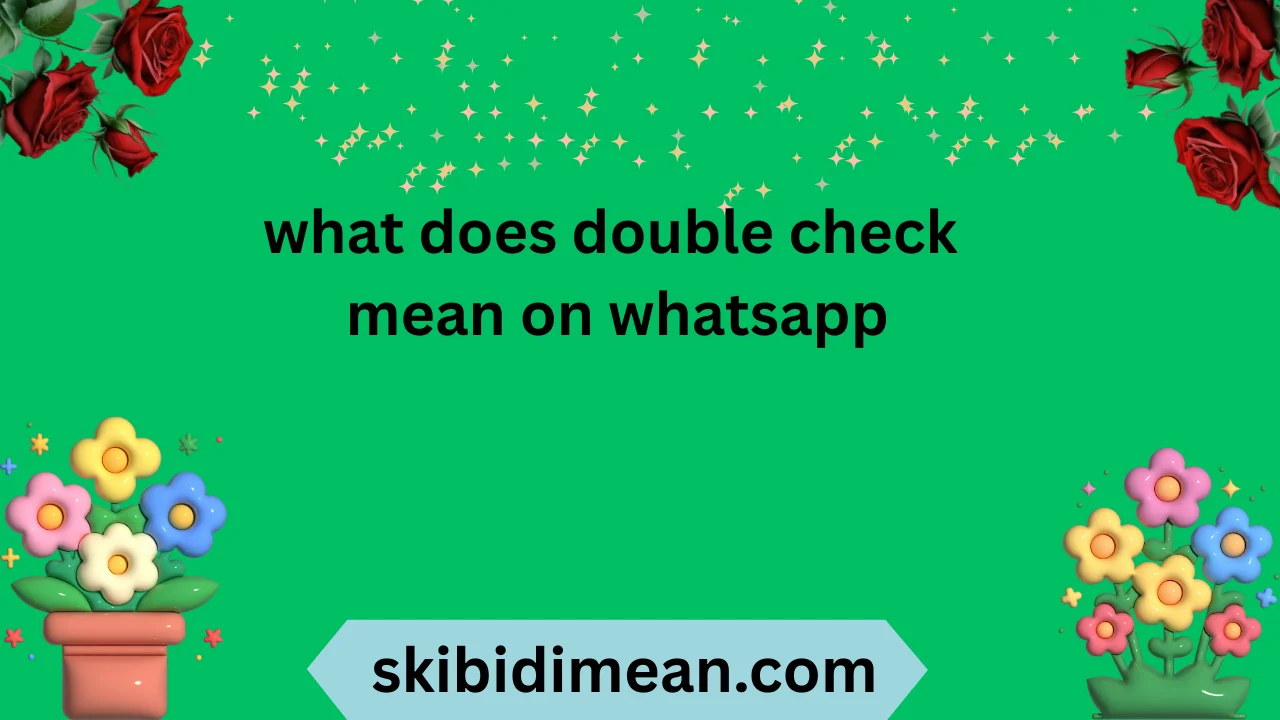 what does double check mean on whatsapp