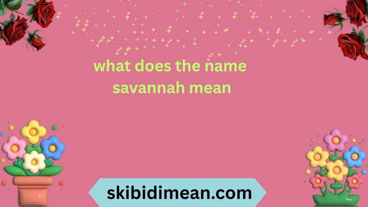 what does the name savannah mean